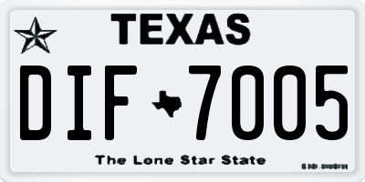 TX license plate DIF7005