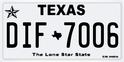 TX license plate DIF7006