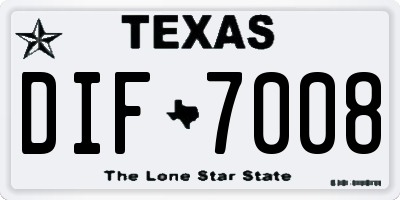 TX license plate DIF7008
