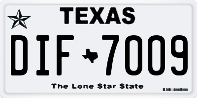 TX license plate DIF7009