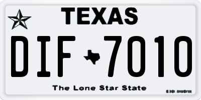 TX license plate DIF7010