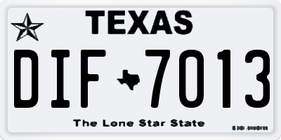 TX license plate DIF7013