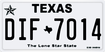 TX license plate DIF7014