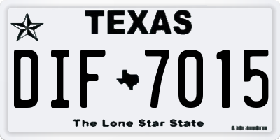 TX license plate DIF7015