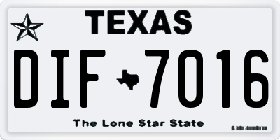 TX license plate DIF7016