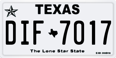 TX license plate DIF7017