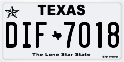 TX license plate DIF7018