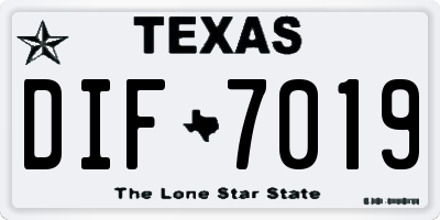 TX license plate DIF7019