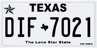 TX license plate DIF7021
