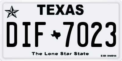 TX license plate DIF7023