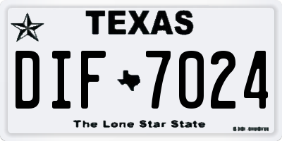 TX license plate DIF7024