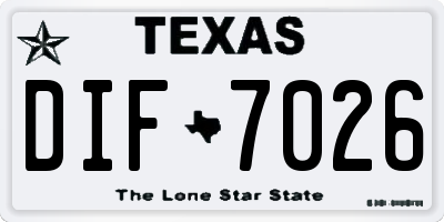 TX license plate DIF7026