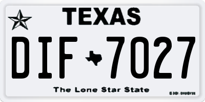 TX license plate DIF7027