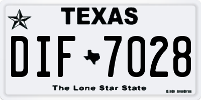 TX license plate DIF7028