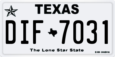 TX license plate DIF7031