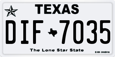 TX license plate DIF7035