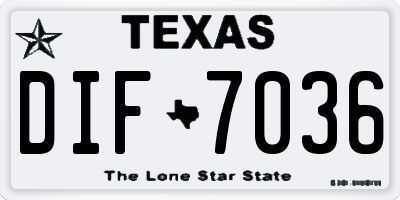 TX license plate DIF7036