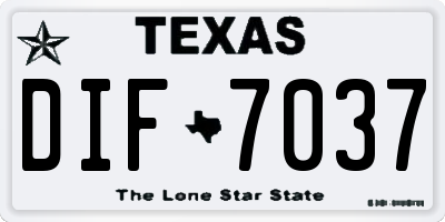 TX license plate DIF7037