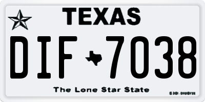 TX license plate DIF7038