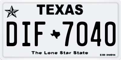 TX license plate DIF7040
