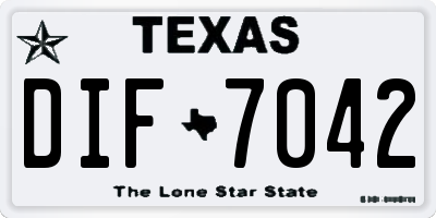 TX license plate DIF7042
