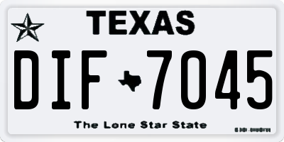 TX license plate DIF7045