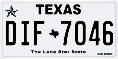 TX license plate DIF7046