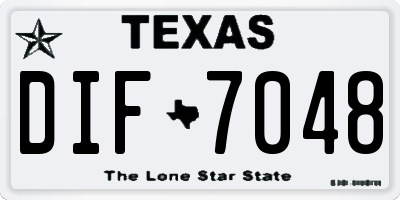 TX license plate DIF7048