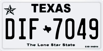 TX license plate DIF7049