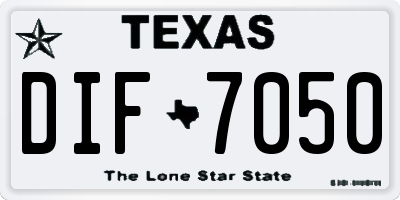 TX license plate DIF7050