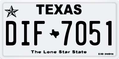 TX license plate DIF7051