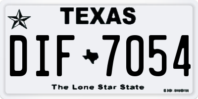 TX license plate DIF7054
