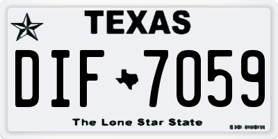 TX license plate DIF7059
