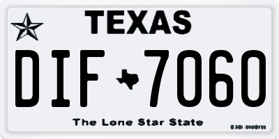 TX license plate DIF7060