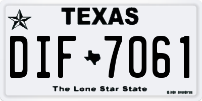 TX license plate DIF7061