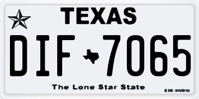 TX license plate DIF7065