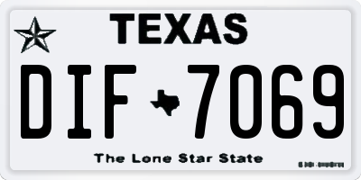 TX license plate DIF7069
