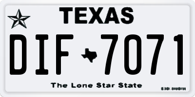 TX license plate DIF7071