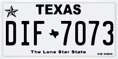 TX license plate DIF7073