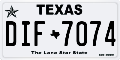 TX license plate DIF7074
