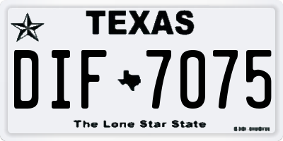 TX license plate DIF7075