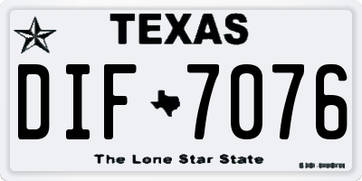TX license plate DIF7076