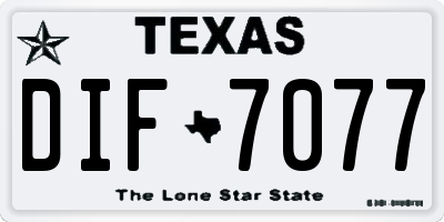 TX license plate DIF7077