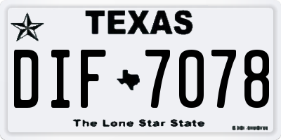 TX license plate DIF7078