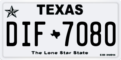 TX license plate DIF7080