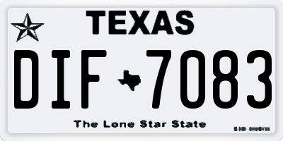 TX license plate DIF7083