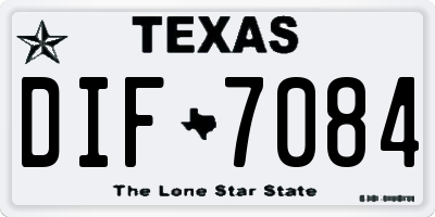 TX license plate DIF7084