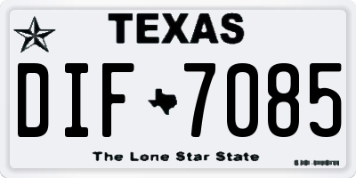 TX license plate DIF7085