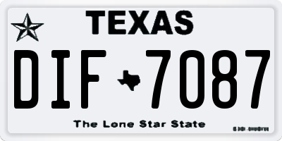 TX license plate DIF7087