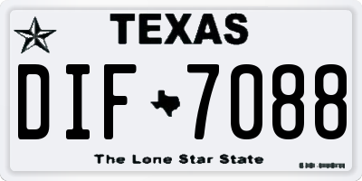 TX license plate DIF7088